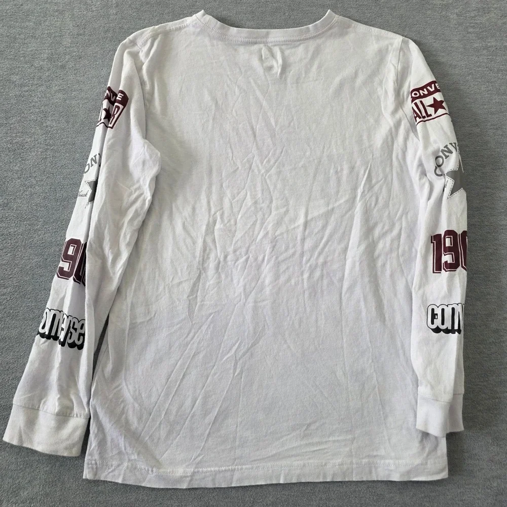 Converse All Star Kids XL White Long Sleeve Graphic T-Shirt 1908 Chuck Taylor